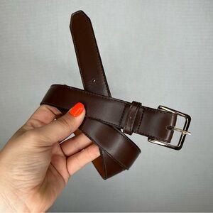 Genuine Bonded Leather | Size 38 Elegant Dark Brown Leather Belt for‎ Men